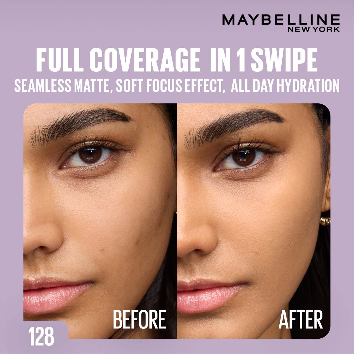 Maybelline Super Stay Flex Powder Foundation Compact, 128, Full Coverage, 30H Full Coverage, Perfect for Oily Skin, Waterproof & Sweatproof - 9 gm - image 3