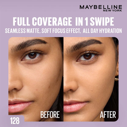 Maybelline Super Stay Flex Powder Foundation Compact, 128, Full Coverage, 30H Full Coverage, Perfect for Oily Skin, Waterproof & Sweatproof - 9 gm - image 3