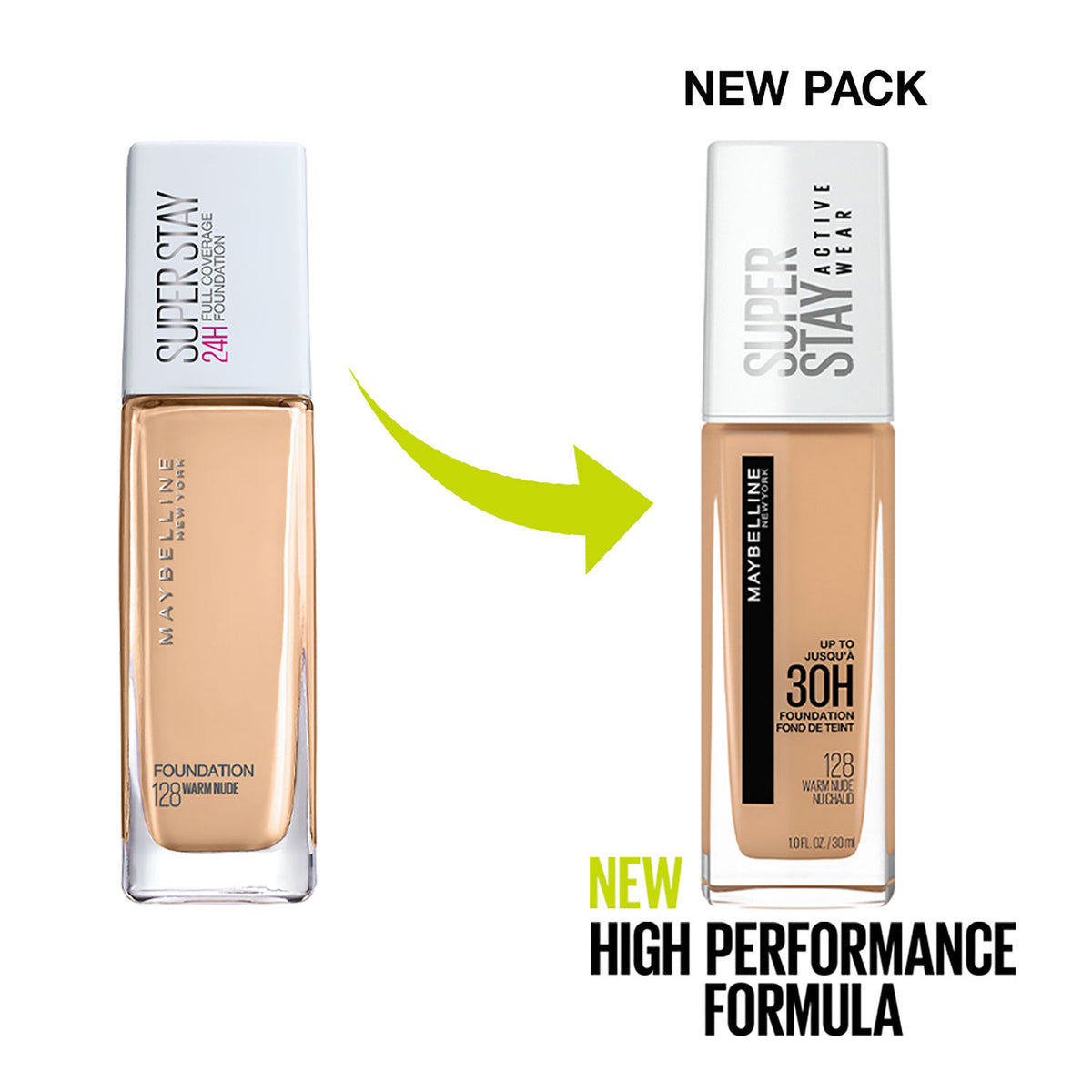 Maybelline Super Stay Full Coverage Active Wear Liquid Foundation, Matte Finish with 30 HR Wear, Transfer Proof, 128, Warm Nude, 30 ml - image 3