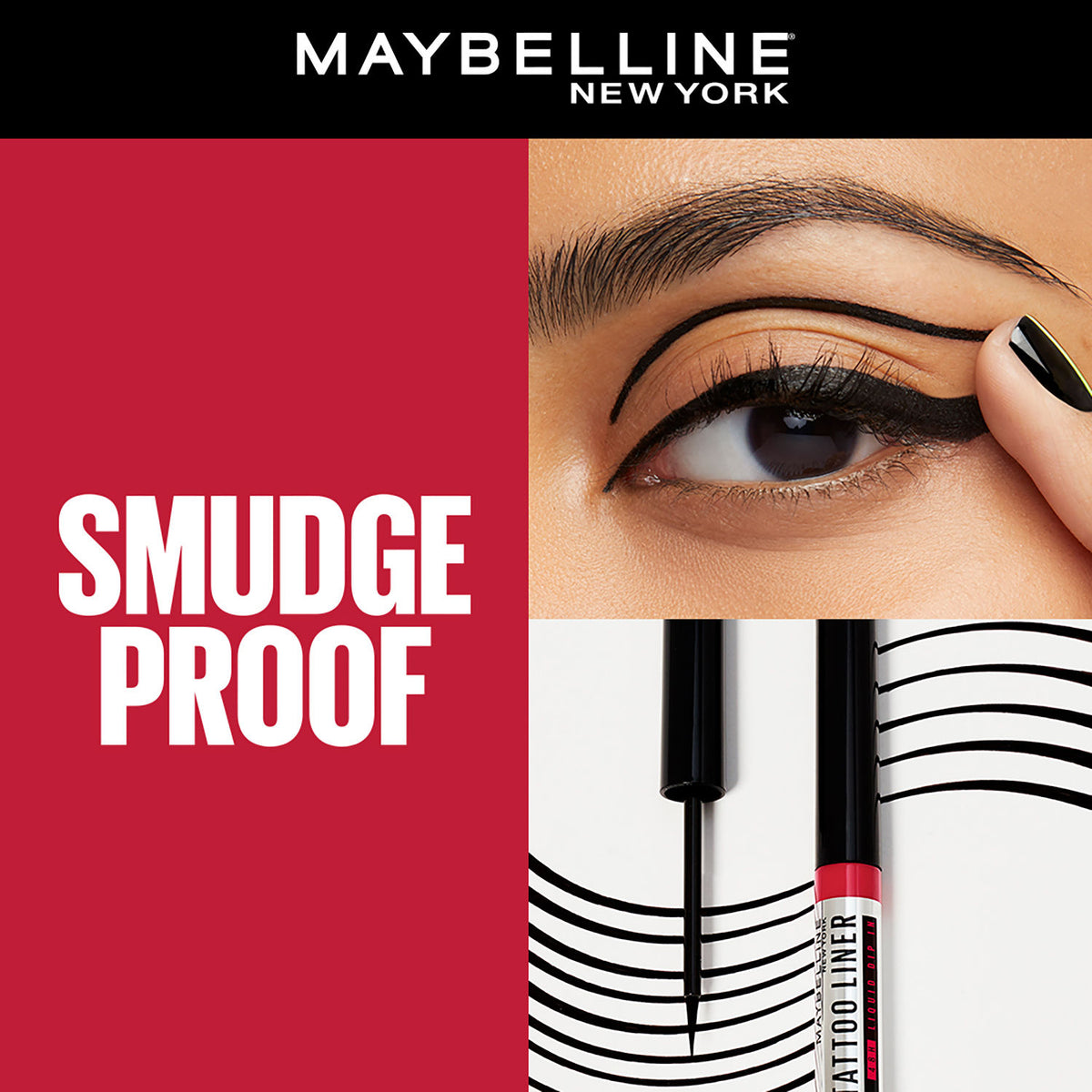 Maybelline Tattoo Liquid Eye Liner, Long Lasting Smudge Proof Eyeliner, Waterproof Eyeliner 48H Dip In, Black, 2.1 gm - image 3