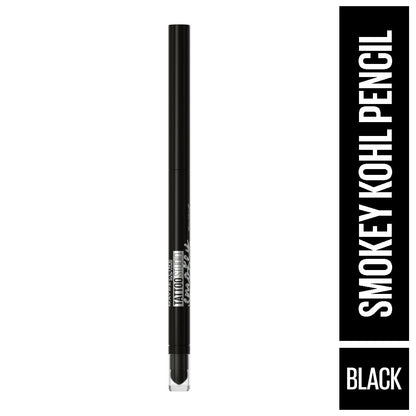 Maybelline TattooStudio Smokey Eye Kohl Gel Pencil Eyeliner, Smokey Black, 0.28g - Maybelline