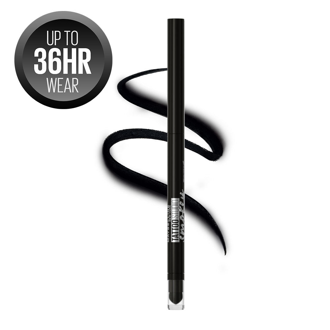 Maybelline TattooStudio Smokey Eye Kohl Gel Pencil Eyeliner, Smokey Black, 0.28g - image 2