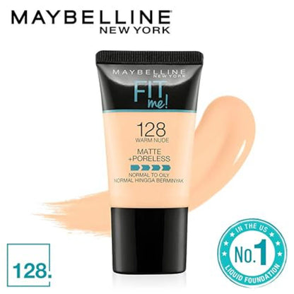 Maybelline The Colossal Volume Express Waterproof Mascara - Black (10 gm) + Maybelline Fit Me Matte+Poreless Liquid Foundation Tube 128 Warm Nude 18ml - image 3
