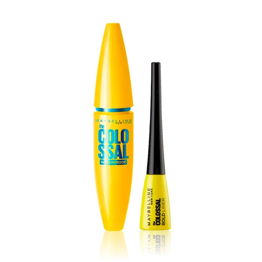 Maybelline Volume Express Colossal Masacara, Waterproof, Black, 10 ml And Maybelline Colossal Bold Eyeliner, Black, 3G - Maybelline
