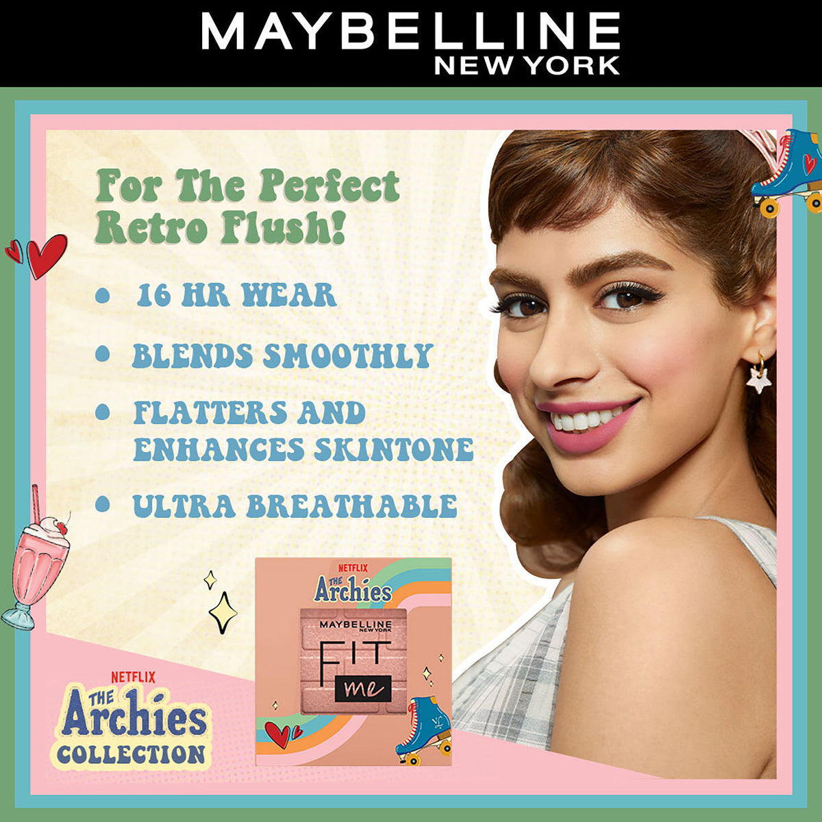 Maybelline NY Blush, Fit Me Blush, The Archies Collection, 10 Brave, 4.5 gm - image 2