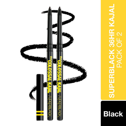 Maybelline Super Black Kajal Pack of 2 0.35g + 0.35g - Maybelline