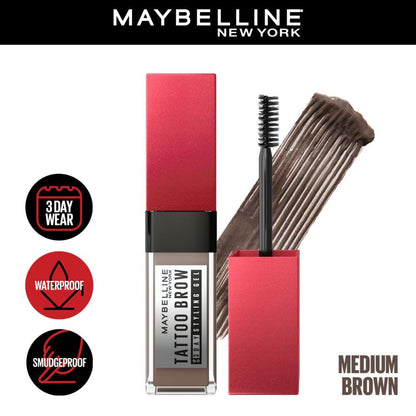 Maybelline Tattoo Brow 3 Day Styling Brow Gel, Medium Brown, 6 ml – Semi-Permanent Tinted Eyebrow Gel - image 2