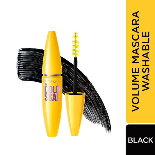 Maybelline The Colossal Volumizing Washable Mascara, Lasts Up To 12H - Black, 10.7 ml - Maybelline