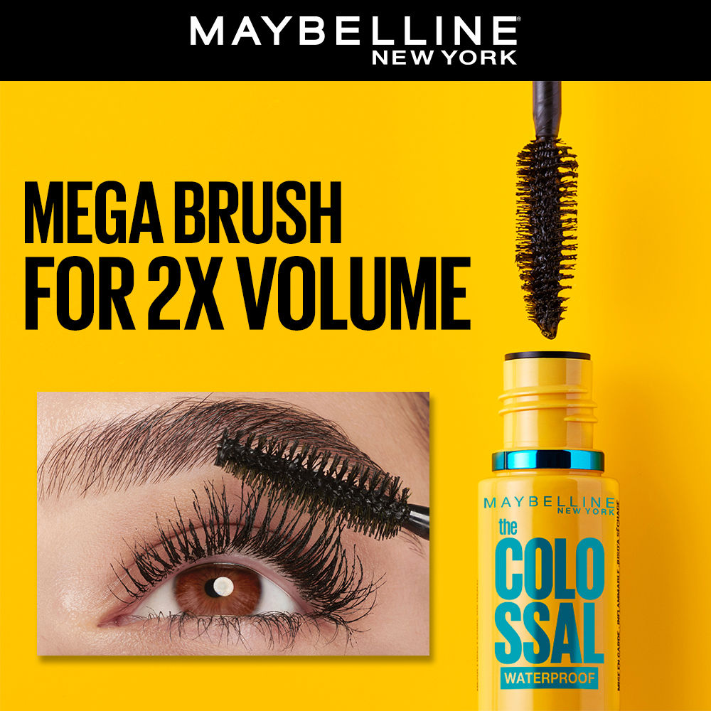 Maybelline The ColossalA 2x Volume Waterproof MascaraA - Black (10 ml) - image 3
