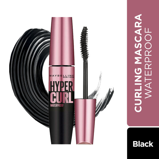 Maybelline Mascara, Curls Lashes, Highly Pigmented Colour, Long-lasting, Waterproof, Hypercurl, Very Black, 9.2 ml - Maybelline