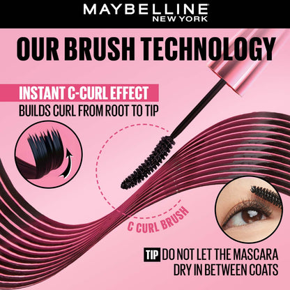 Maybelline Mascara, Curls Lashes, Highly Pigmented Colour, Long-lasting, Waterproof, Hypercurl, Very Black, 9.2 ml - image 4