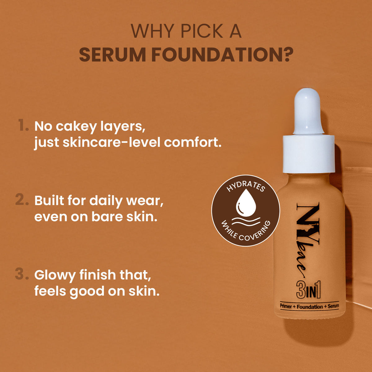 NY Bae 3 IN 1 Serum Foundation – Warm Sand 05 (30 ml) - image 2
