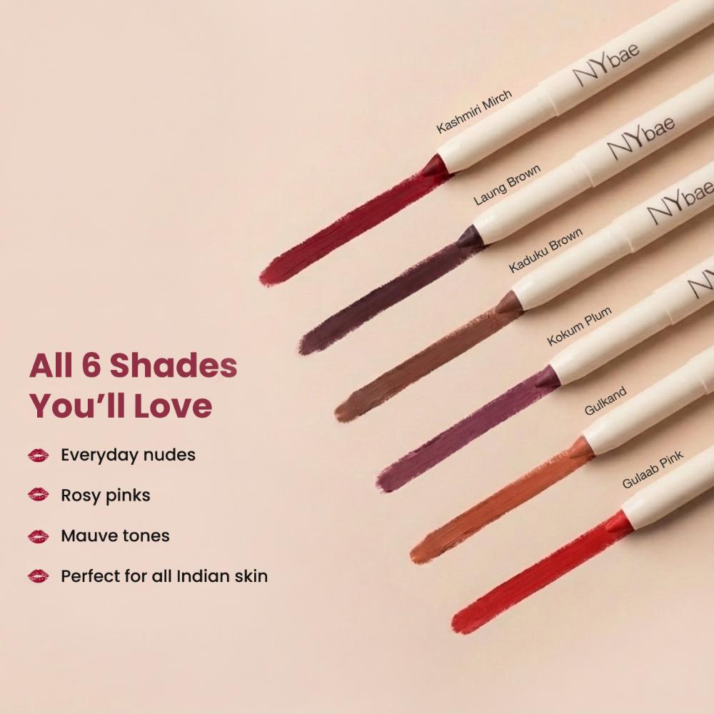 NY Bae 2-in-1 Lip Liner Kit Pack of 6 – 6 Multi-Use Lip Pencils - image 3