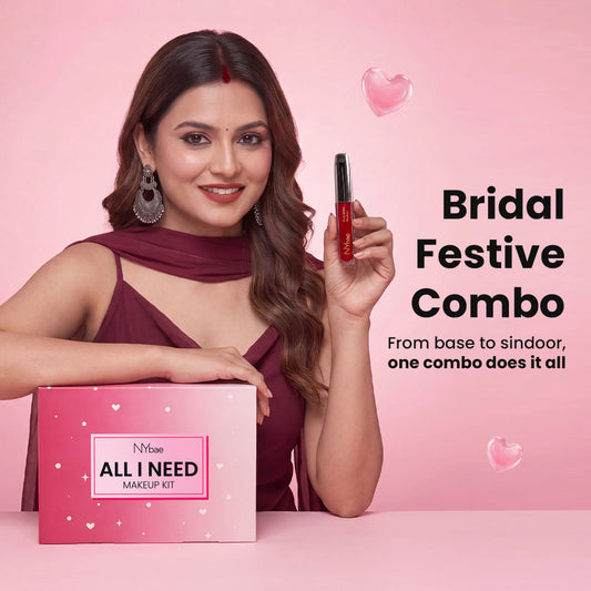 NY Bae All-in-One Makeup Kit + Pure Matte Sindoor (Merry Maroon 02) – Everyday Bridal & Festive Makeup Combo of 2 - NY Bae