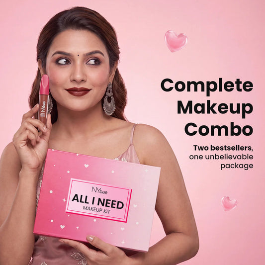 NY Bae All-in-One Makeup Kit + Velvet Mousse Lipstick (Spicy Rust 06) – Complete Makeup Combo of 2 - NY Bae