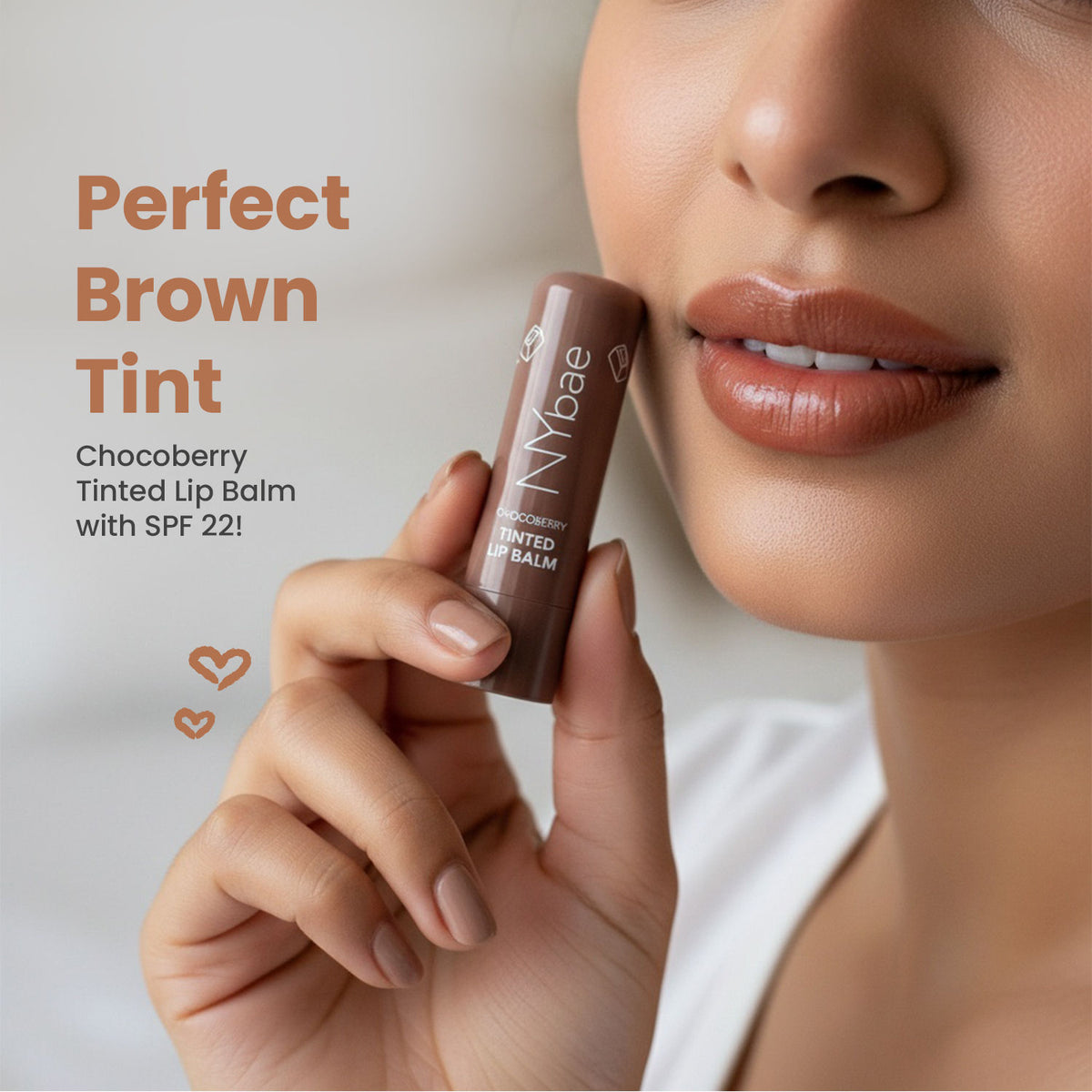 NY Bae Choco Berry Tinted Lip Balm with SPF 22 Choco Brown Tint – Deeply Nourishing Lip Color with Almond Oil, Shea Butter & Vitamin E - NY Bae