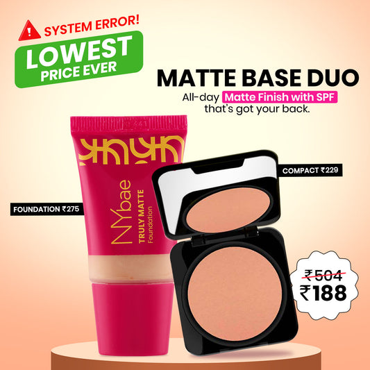 NY Bae Matte Base Duo – Runway Radiance Compact Powder- Fair Beige - NY Bae