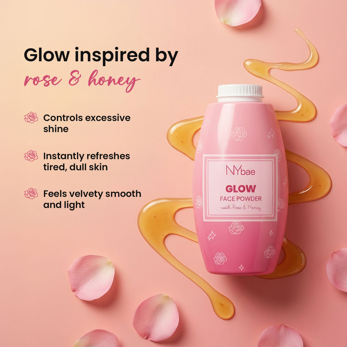 NY Bae Glow Face Powder with Rose & Honey – Soft Matte Finish - image 2