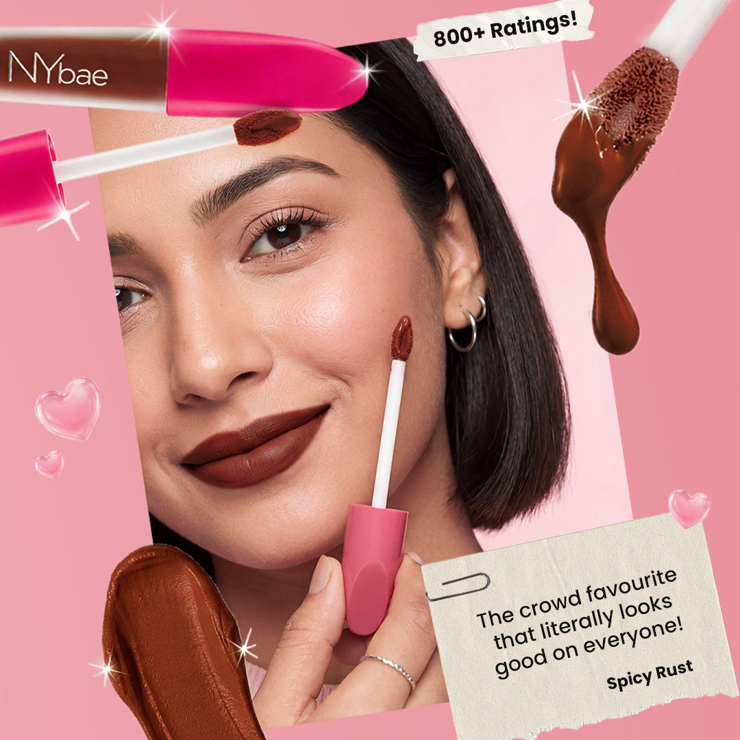 NY Bae Velvet Mousse Liquid Lipstick – Spicy Rust 06 (6.5 ml) - image 5