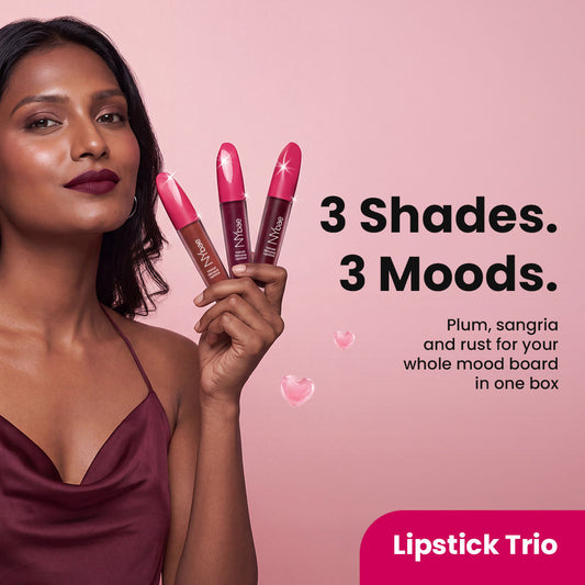 NY Bae Velvet Mousse Liquid Lipstick Trio – Brown, Wine & Purple Shades - NY Bae