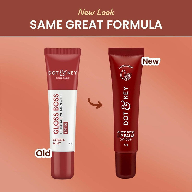 Dot & Key Gloss Boss Cocoa Mint SPF 50 Lip Balm with Vitamin C + E