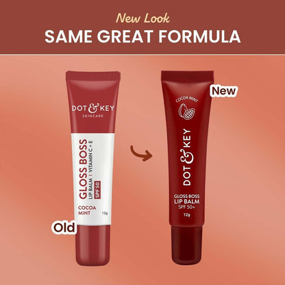 Dot & Key Gloss Boss Cocoa Mint SPF 50 Lip Balm with Vitamin C + E