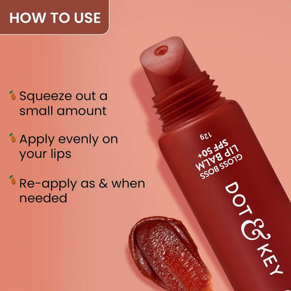 Dot & Key Gloss Boss Cocoa Mint SPF 50 Lip Balm with Vitamin C + E