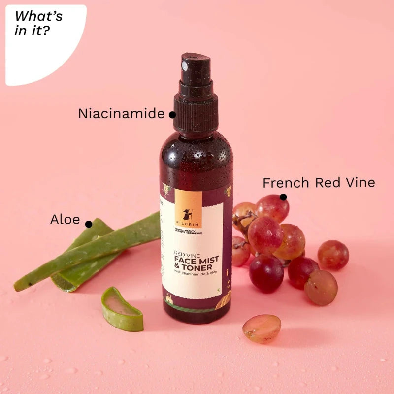 Pilgrim Red Vine Face Mist & Toner with Niacinamide & Aloe