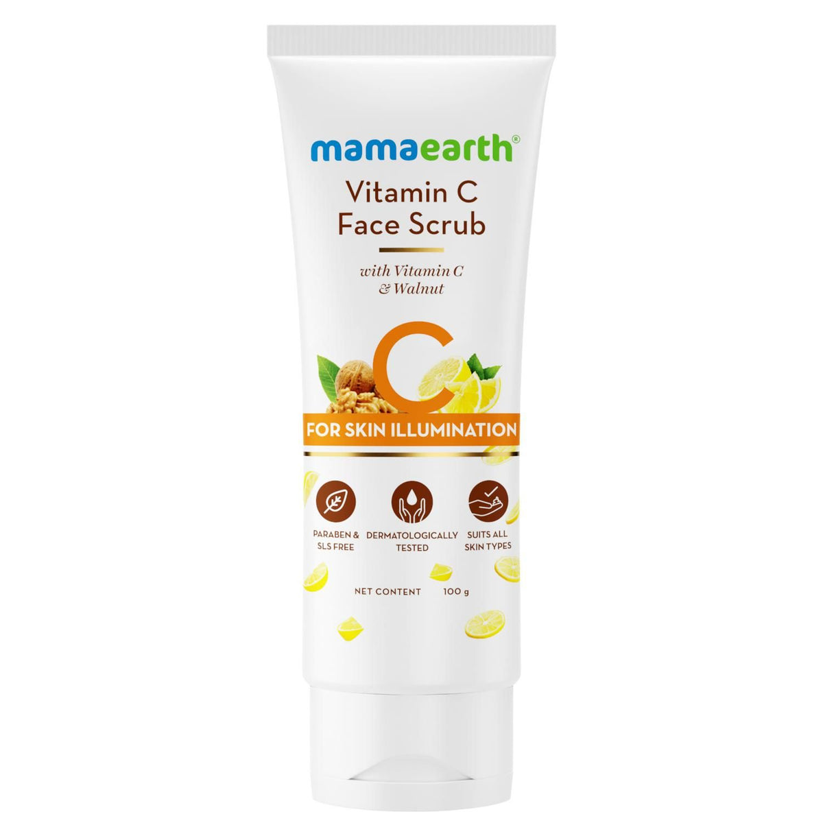 Mamaearth Vitamin C Face Scrub for Glowing Skin, With Vitamin C and Walnut For Skin Illumination a€“ 100 gm